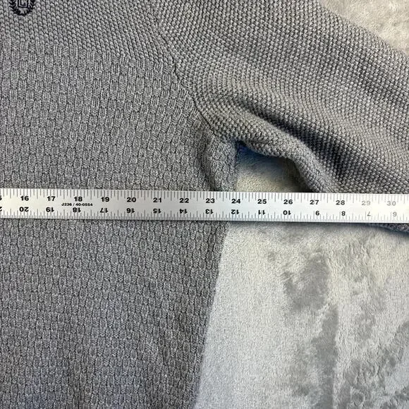 Chaps Ralph Lauren Sweater Mens XXL Gray Knit Mock Neck Pullover Cotton - Picture 6 of 7